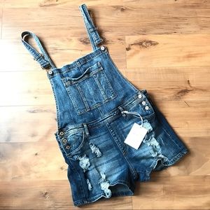 Kancan Distressed Overalls Shorts 